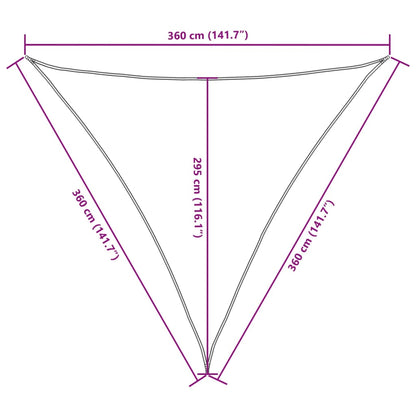 vidaXL Sonnensegel Oxford-Gewebe Dreieckig 3,6x3,6x3,6 m Taupe