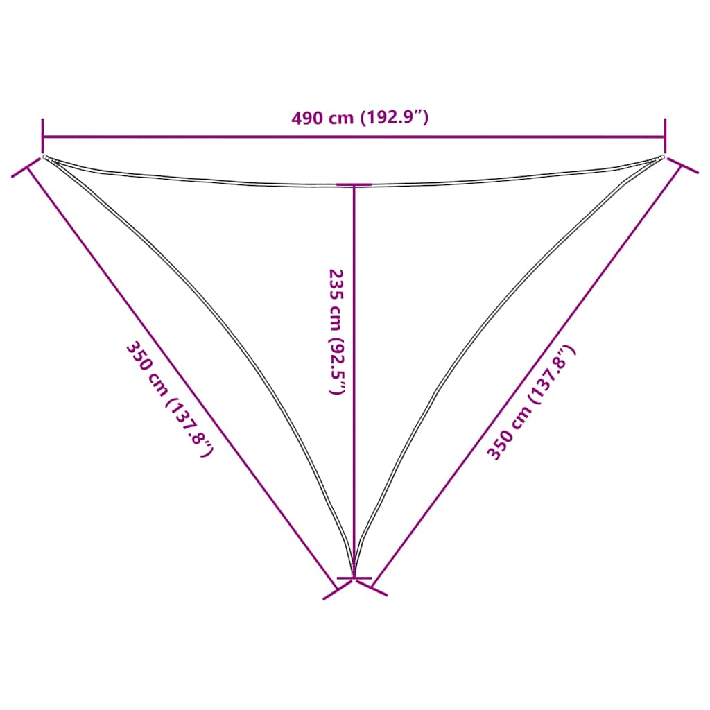 vidaXL Sonnensegel Oxford-Gewebe Dreieckig 3,5x3,5x4,9 m Taupe