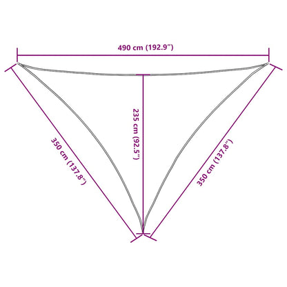 vidaXL Sonnensegel Oxford-Gewebe Dreieckig 3,5x3,5x4,9 m Taupe