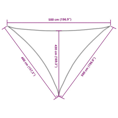 vidaXL Sonnensegel Oxford-Gewebe Dreieckig 4x5x5 m Taupe