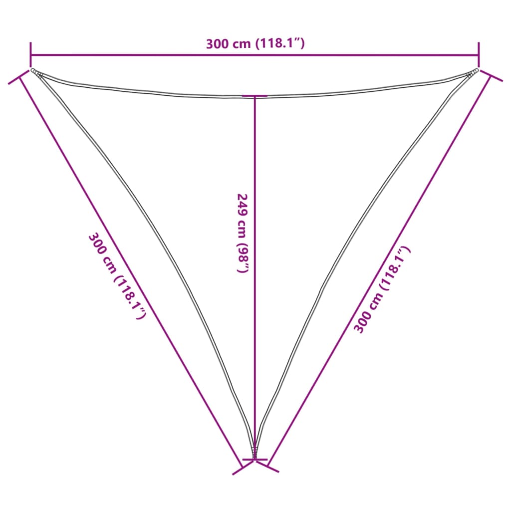vidaXL Sonnensegel Oxford-Gewebe Dreieckig 3x3x3 m Dunkelgrün