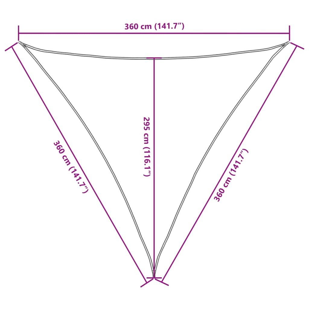 vidaXL Sonnensegel Oxford-Gewebe Dreieckig 3,6x3,6x3,6 m Dunkelgrün
