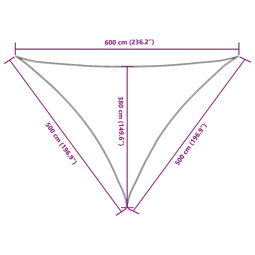 vidaXL Voile d'ombrage en tissu Oxford triangulaire 5x5x6 m vert foncé