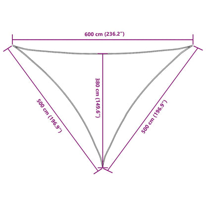 vidaXL Voile d'ombrage en tissu Oxford triangulaire 5x5x6 m vert foncé