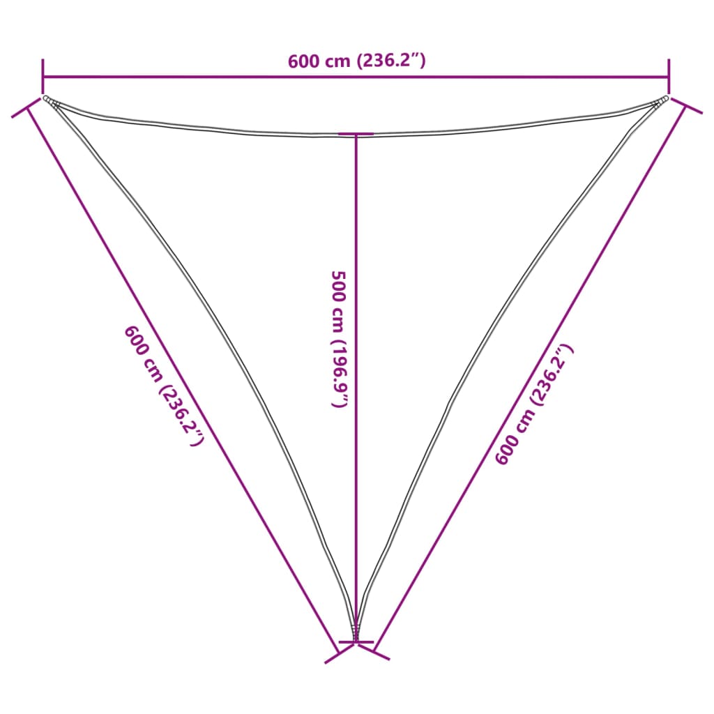 vidaXL Sonnensegel Oxford-Gewebe Dreieckig 6x6x6 m Dunkelgrün