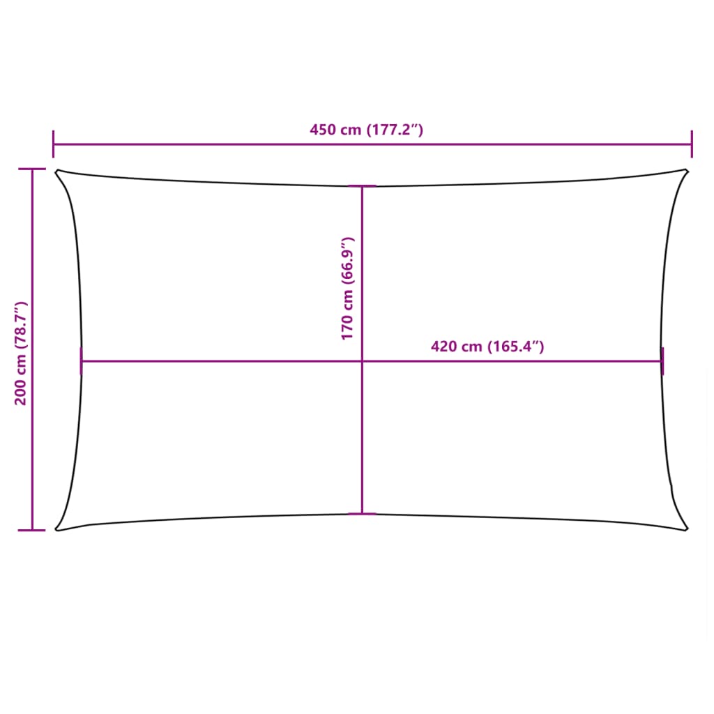 vidaXL Sonnensegel Oxford-Gewebe Rechteckig 2x4,5 m Blau