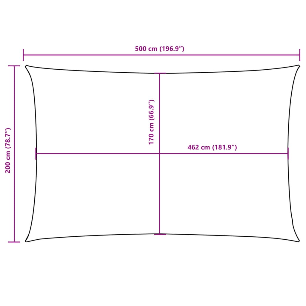 vidaXL Sonnensegel Oxford-Gewebe Rechteckig 2x5 m Blau