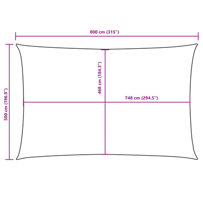 vidaXL Sonnensegel Oxford-Gewebe Rechteckig 5x8 m Blau