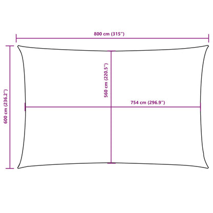 vidaXL Sonnensegel Oxford-Gewebe Rechteckig 6x8 m Gelb