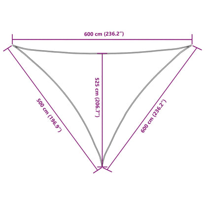 vidaXL Sonnensegel Oxford-Gewebe Dreieckig 5x6x6 m Gelb