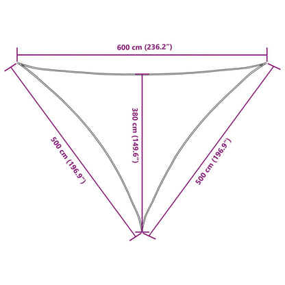 vidaXL Sonnensegel Oxford-Gewebe Dreieckig 5x5x6 m Gelb