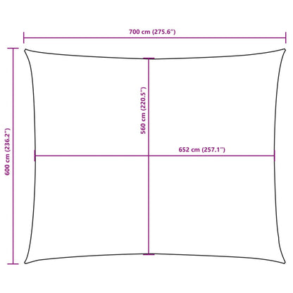 vidaXL Sonnensegel Oxford-Gewebe Rechteckig 6x7 m Rot