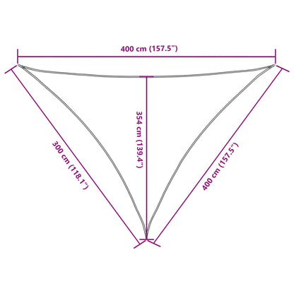 vidaXL Sonnensegel Oxford-Gewebe Dreieckig 3x4x4 m Rot