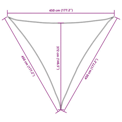 vidaXL Sonnensegel Oxford-Gewebe Dreieckig 4,5x4,5x4,5 m Rot