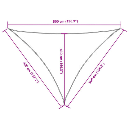 vidaXL Sonnensegel Oxford-Gewebe Dreieckig 4x5x5 m Rot