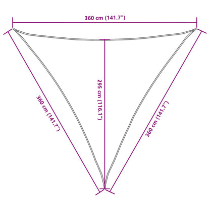 vidaXL Voile d'ombrage en tissu Oxford triangulaire 3,6x3,6x3,6 m orange
