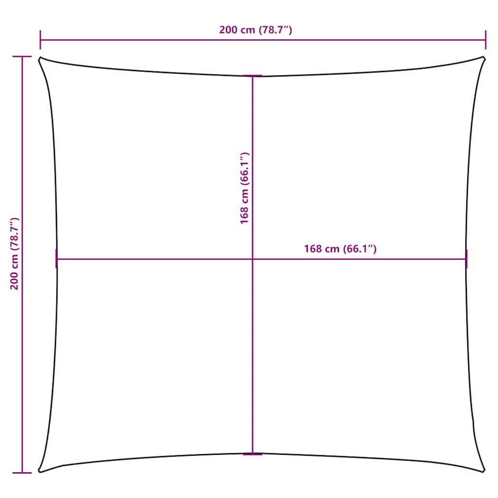 vidaXL Voile d'ombrage en tissu Oxford carré 2x2 m noir
