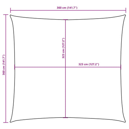 vidaXL Voile d'ombrage Oxford Carré 3,6x3,6 m Noir