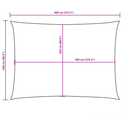 vidaXL Sonnensegel Oxford-Gewebe Rechteckig 2,5x4 m Schwarz