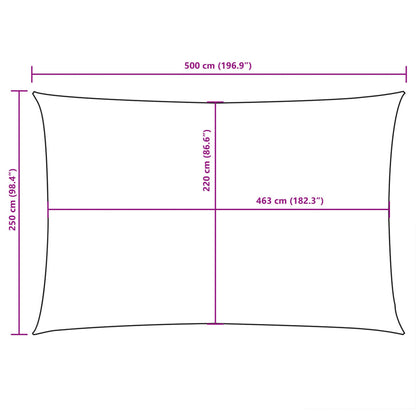 vidaXL Sonnensegel Oxford-Gewebe Rechteckig 2,5x5 m Schwarz
