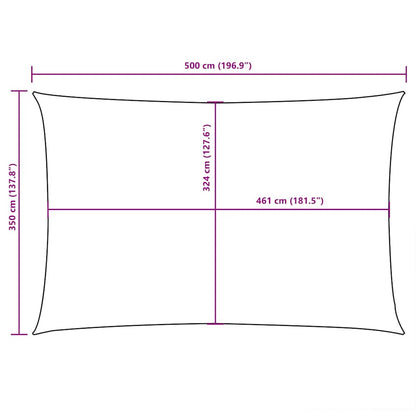 vidaXL Sonnensegel Oxford-Gewebe Rechteckig 3,5x5 m Schwarz