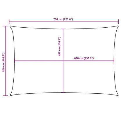 vidaXL Voile d'ombrage en tissu Oxford rectangulaire 5x7 m noir