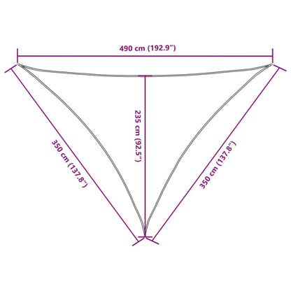 vidaXL Sonnensegel Oxford-Gewebe Dreieckig 3,5x3,5x4,9 m Schwarz