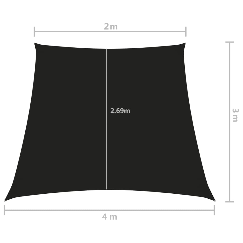vidaXL Sonnensegel Oxford-Gewebe Trapezförmig 2/4x3 m Schwarz