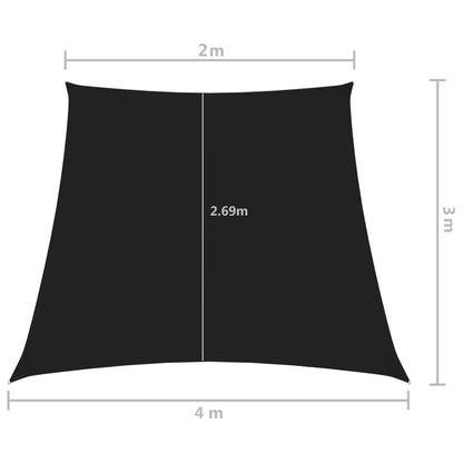vidaXL Sonnensegel Oxford-Gewebe Trapezförmig 2/4x3 m Schwarz