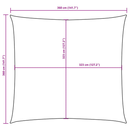 vidaXL Voile d'ombrage Oxford Carré 3,6x3,6 m Marron