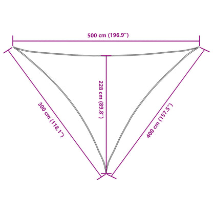 vidaXL Sonnensegel Oxford-Gewebe Dreieckig 3x4x5 m Braun