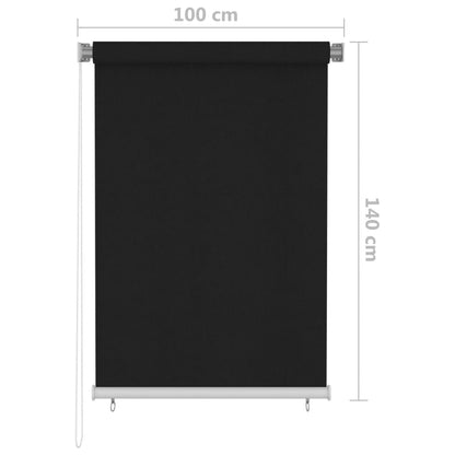 vidaXL Store d'extérieur 100x140 cm Noir