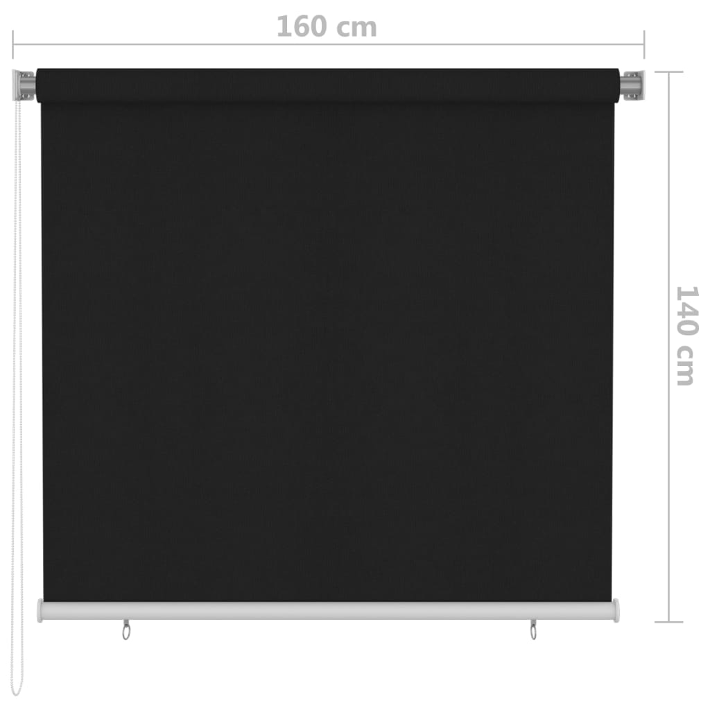 vidaXL Store extérieur 160x140 cm Noir