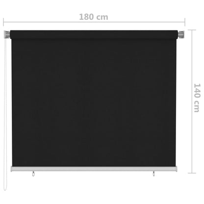 vidaXL Außenrollo 180x140 cm Schwarz