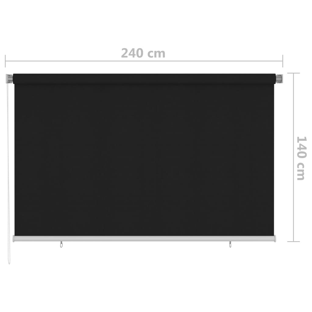 vidaXL Außenrollo 240x140 cm Schwarz