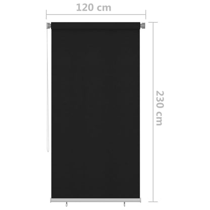 vidaXL Außenrollo 120x230 cm Schwarz