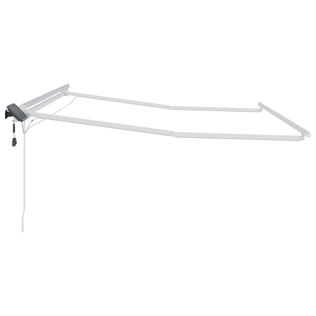 vidaXL Markisenrahmen mit LED-Lichtleisten Weiß 300 x 250 cm Aluminium