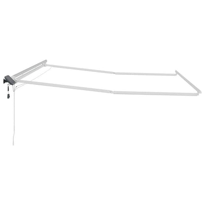 vidaXL Markisenrahmen mit LED-Lichtleisten Weiß 400 x 300 cm Aluminium