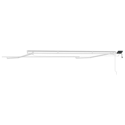 vidaXL Markisenrahmen mit LED-Lichtleisten Weiß 500 x 300 cm Aluminium