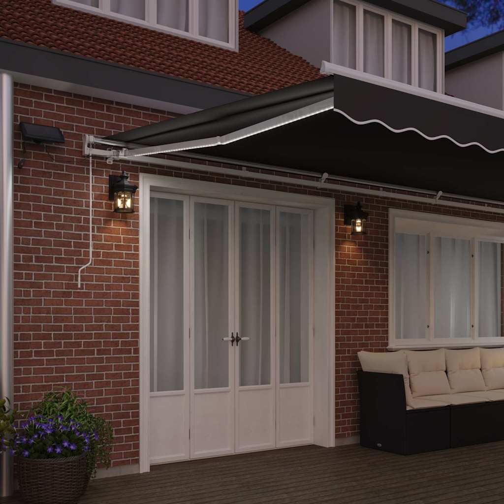 vidaXL Markisenrahmen mit LED-Lichtleisten Weiß 600 x 300 cm Aluminium