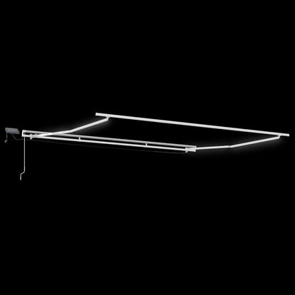vidaXL Markisenrahmen mit LED-Lichtleisten Weiß 400 x 350 cm Aluminium