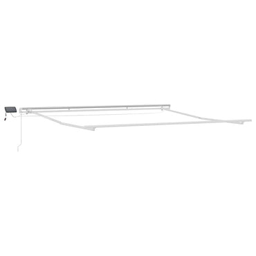 vidaXL Markisenrahmen mit LED-Lichtleisten Weiß 450 x 350 cm Aluminium