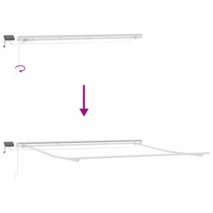 vidaXL Markisenrahmen mit LED-Lichtleisten Weiß 450 x 350 cm Aluminium