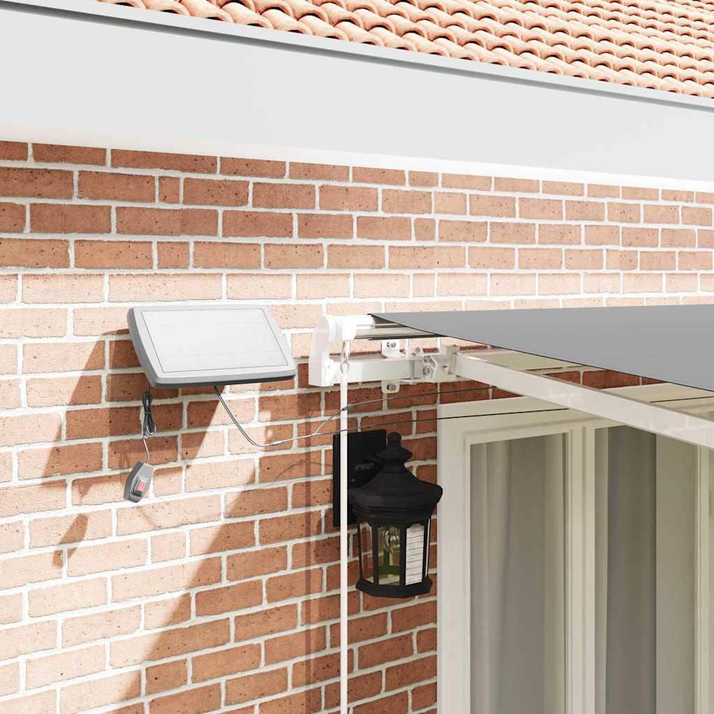 Markisenrahmen mit LED-Lichtleisten Weiß 500 x 350 cm Aluminium