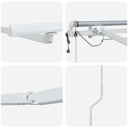 vidaXL Markisenrahmen mit LED-Lichtleisten Weiß 400 x 300 cm Aluminium