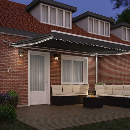 vidaXL Markisenrahmen mit LED-Lichtleisten Weiß 400 x 300 cm Aluminium