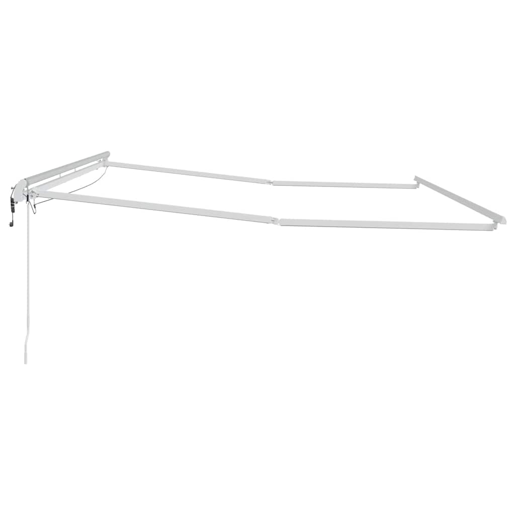 vidaXL Markisenrahmen mit LED-Lichtleisten Weiß 400 x 300 cm Aluminium
