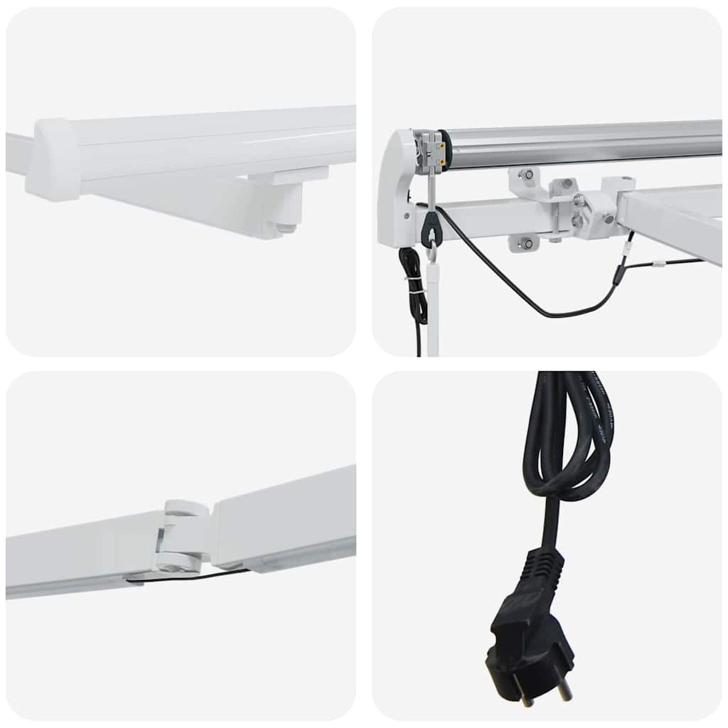 vidaXL Markisenrahmen mit LED-Lichtleisten Weiß 450 x 350 cm Aluminium