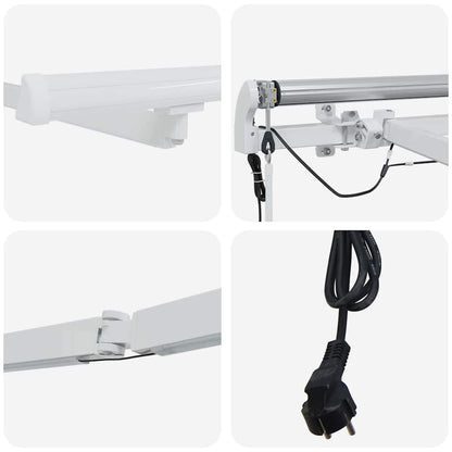 vidaXL Markisenrahmen mit LED-Lichtleisten Weiß 450 x 350 cm Aluminium