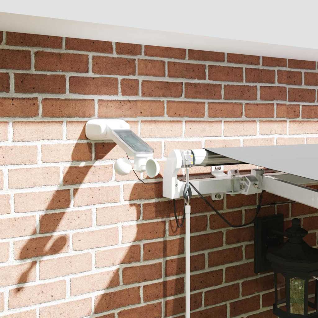 Markisenrahmen mit LED-Lichtleisten Weiß 500 x 350 cm Aluminium